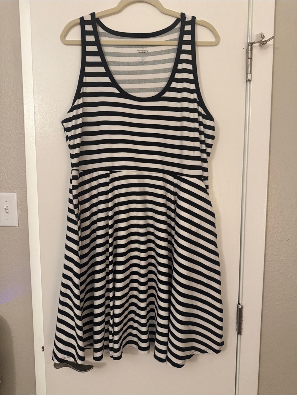 torrid Black & White Striped Tank Skater Dress